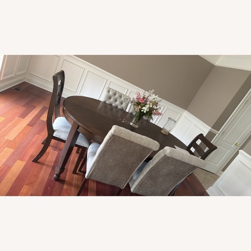 Used Ashley Furniture Dark Brown Wood Dining Sets for sale on AptDeco