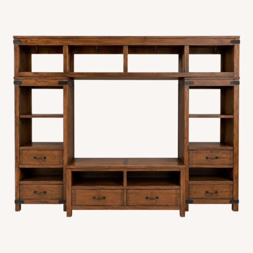 Used Arhaus Dark Brown Solid Wood Entertainment Center for sale on AptDeco