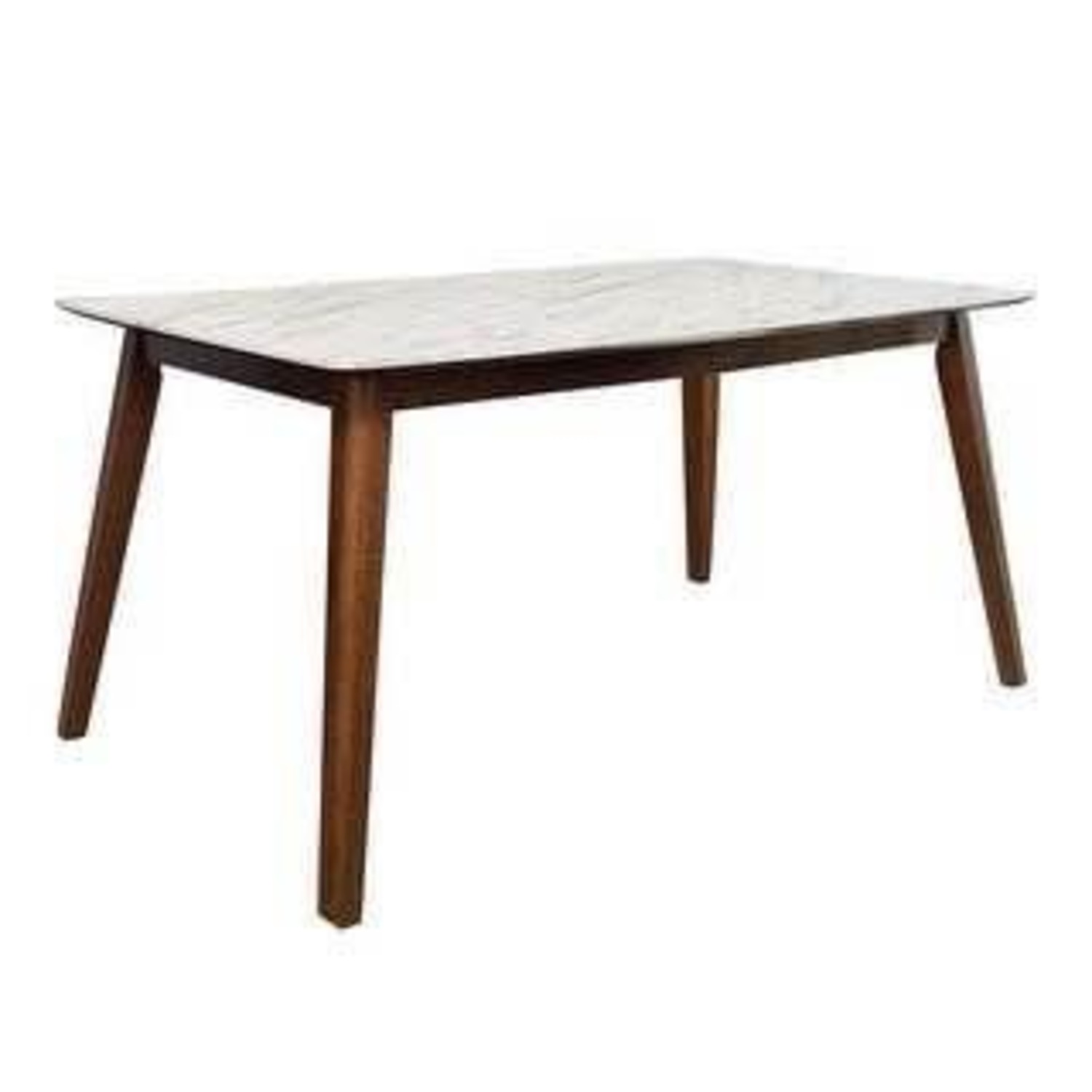 White Top Faux Marble Dining Table - image-1