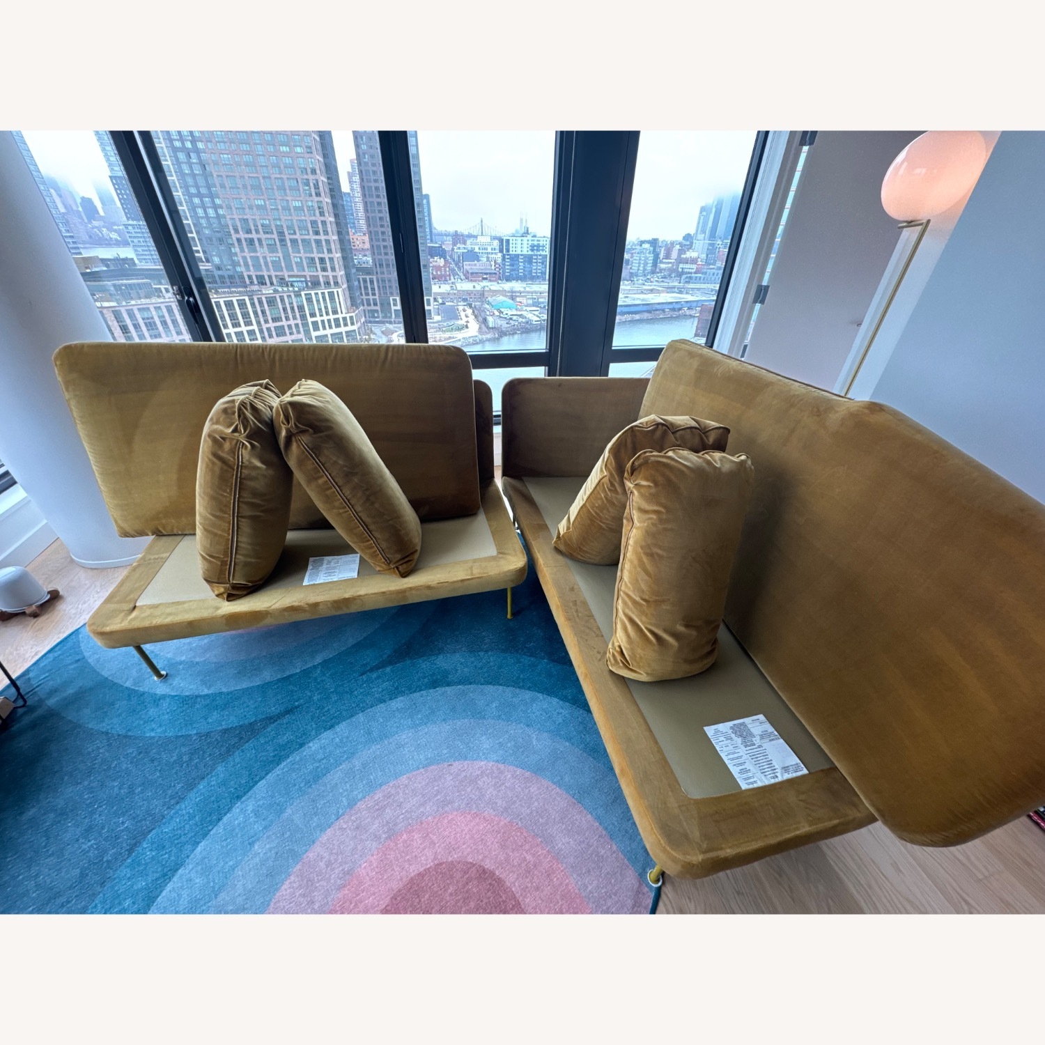 Blu Dot Bloke Ochre Velvet Chaise Sectional - image-4