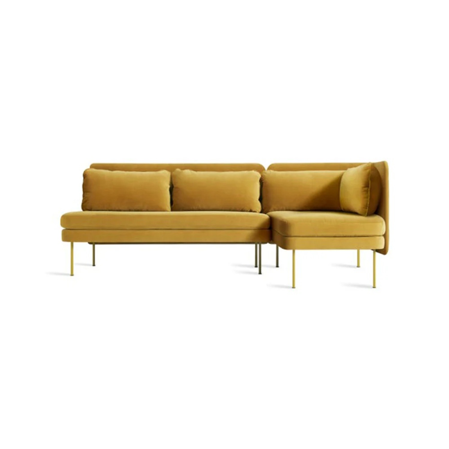Blu Dot Bloke Ochre Velvet Chaise Sectional - image-5