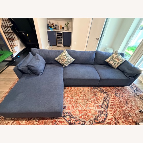 Used AllModern Kenji Blue Sectional for sale on AptDeco