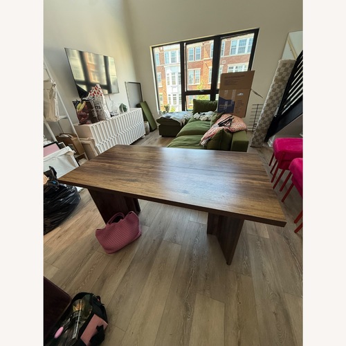 Used Wayfair Rahn Dark Brown Wood Dining Table for sale on AptDeco