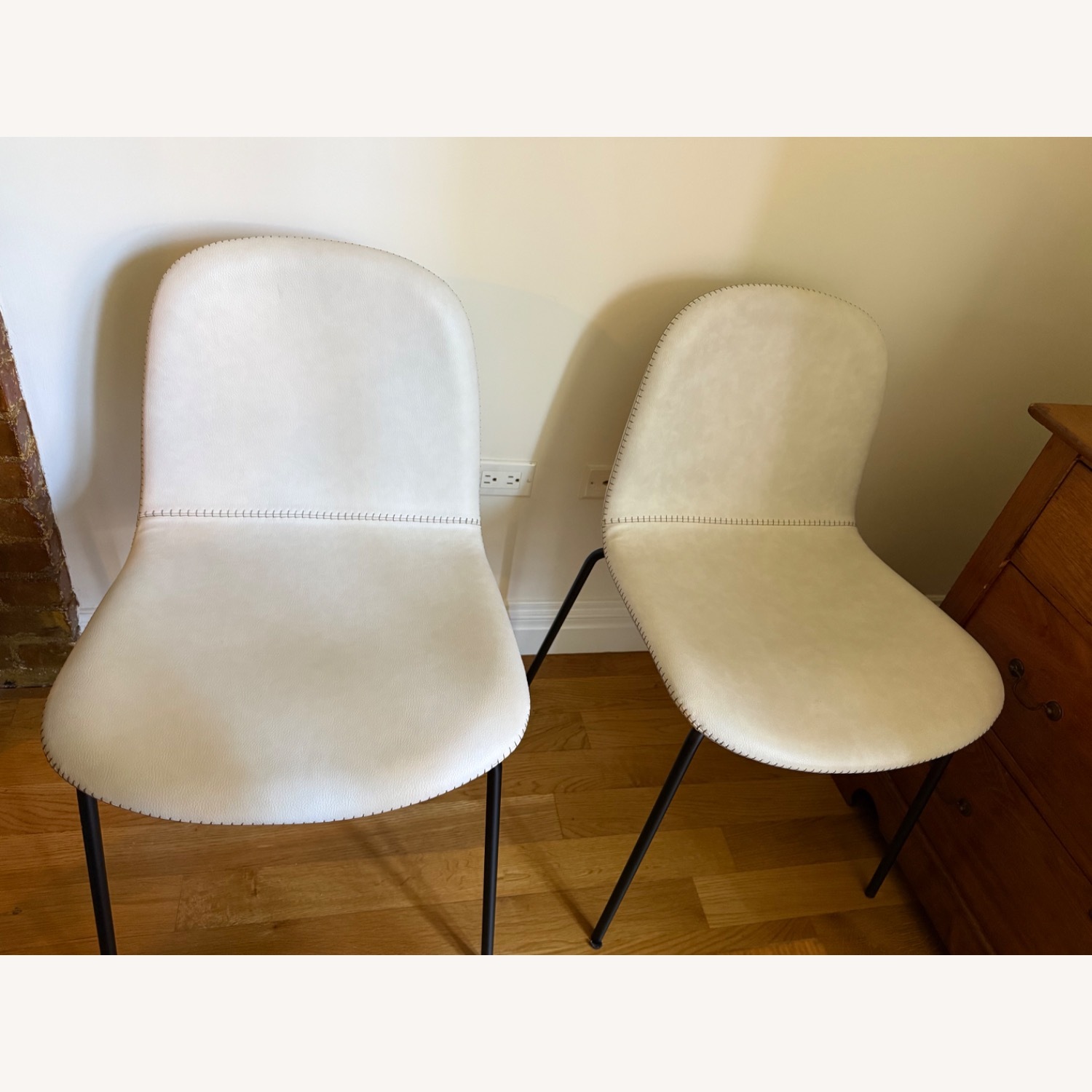 CB2 Primitivo White Faux Leather Chair - image-2