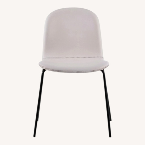 Used CB2 Primitivo White Faux Leather Chair for sale on AptDeco