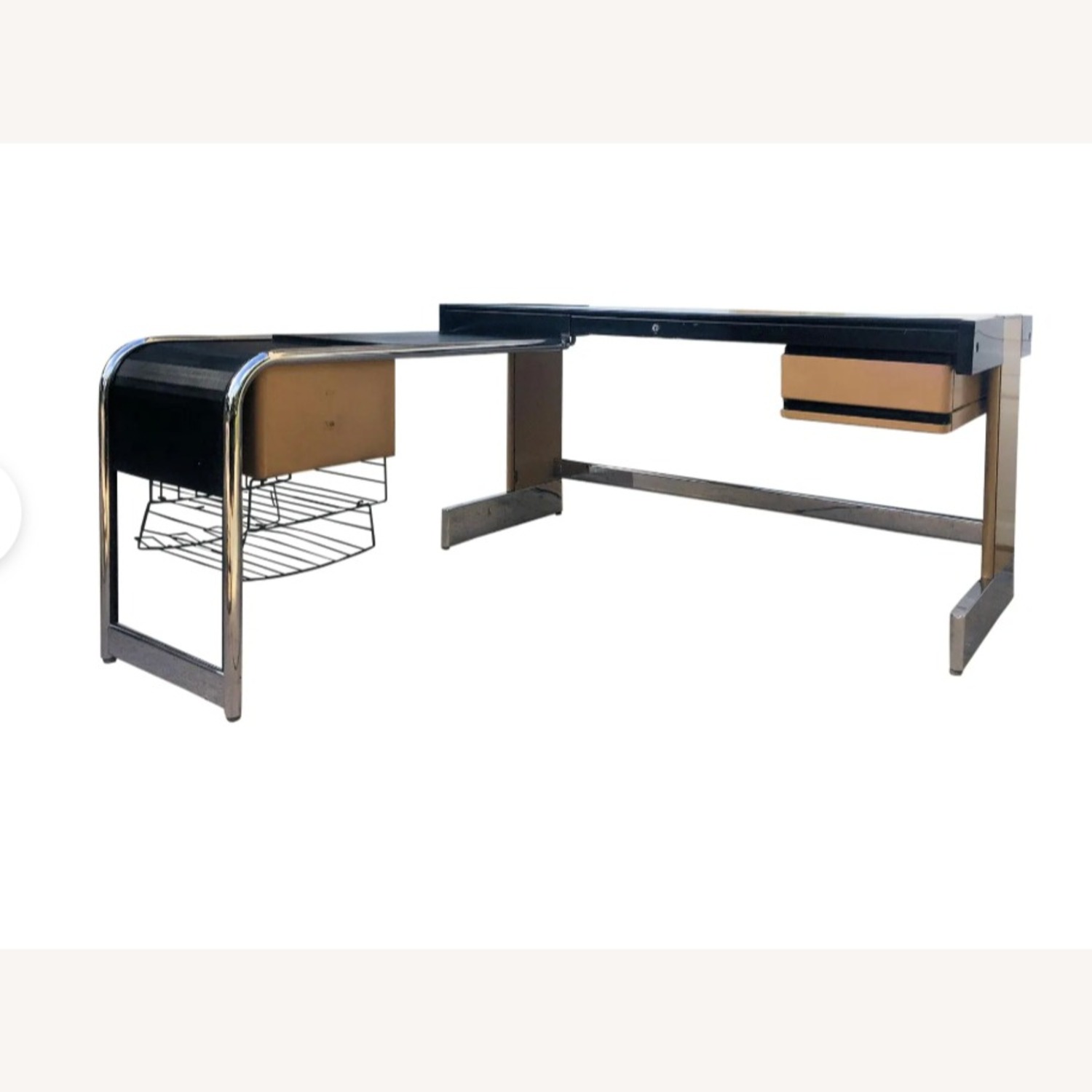 Vintage/Antique Black Metal Desk - image-1