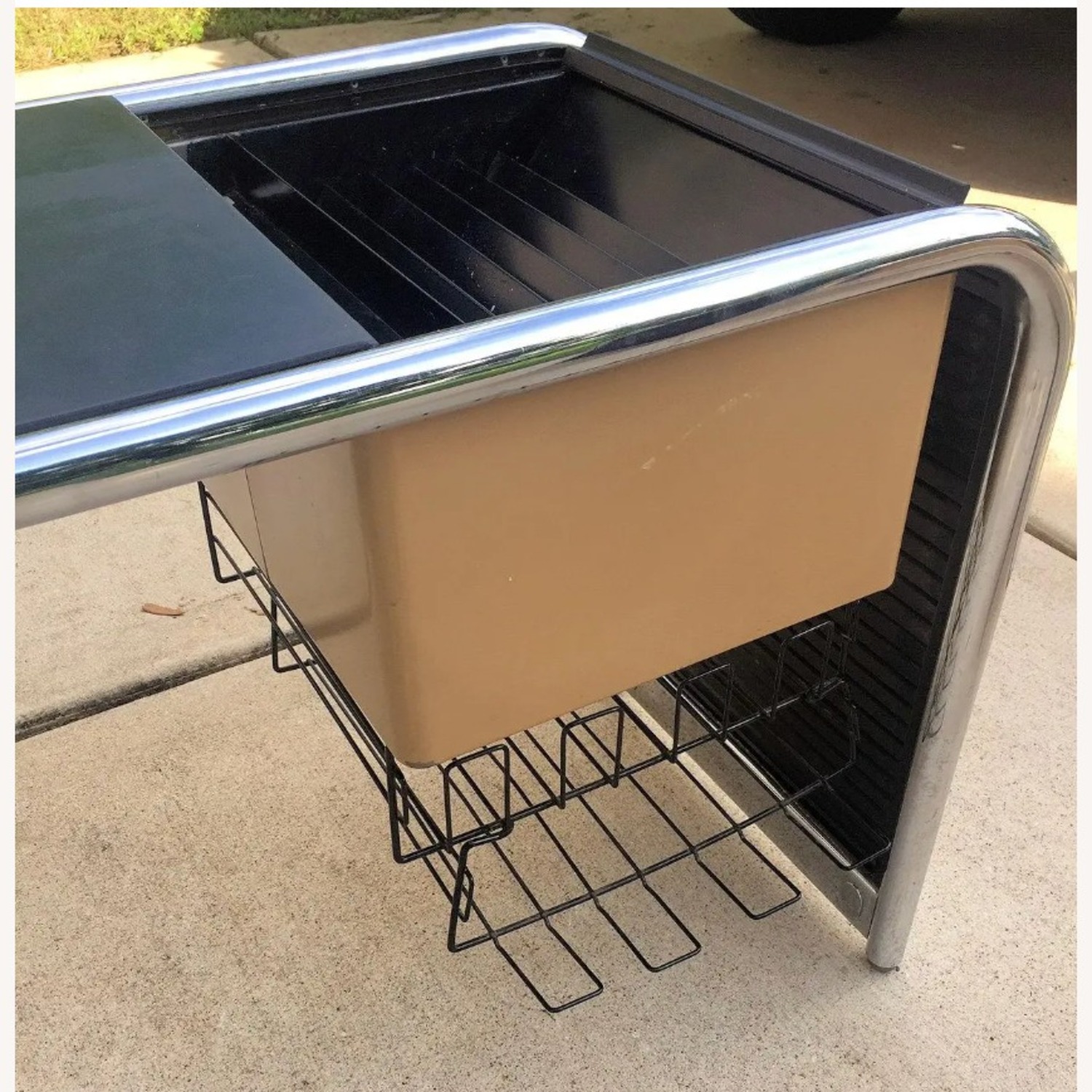 Vintage/Antique Black Metal Desk - image-2