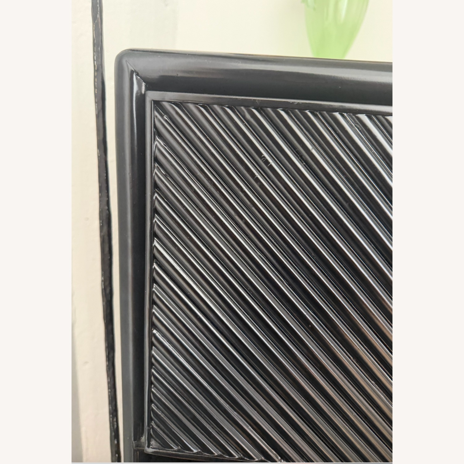 CB2 Ivo Tall Black Chevron Rattan Chest - image-5