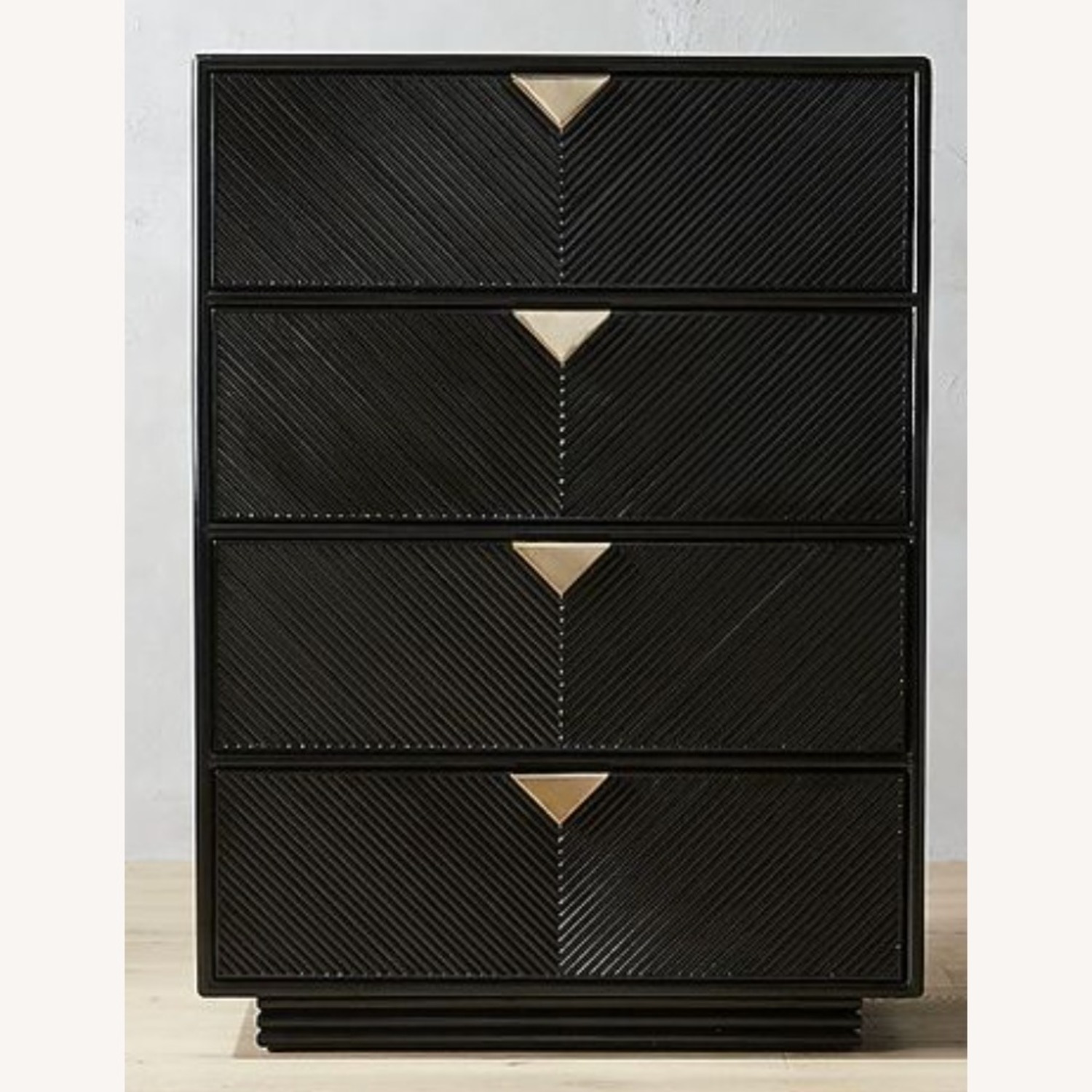 CB2 Ivo Tall Black Chevron Rattan Chest - image-4