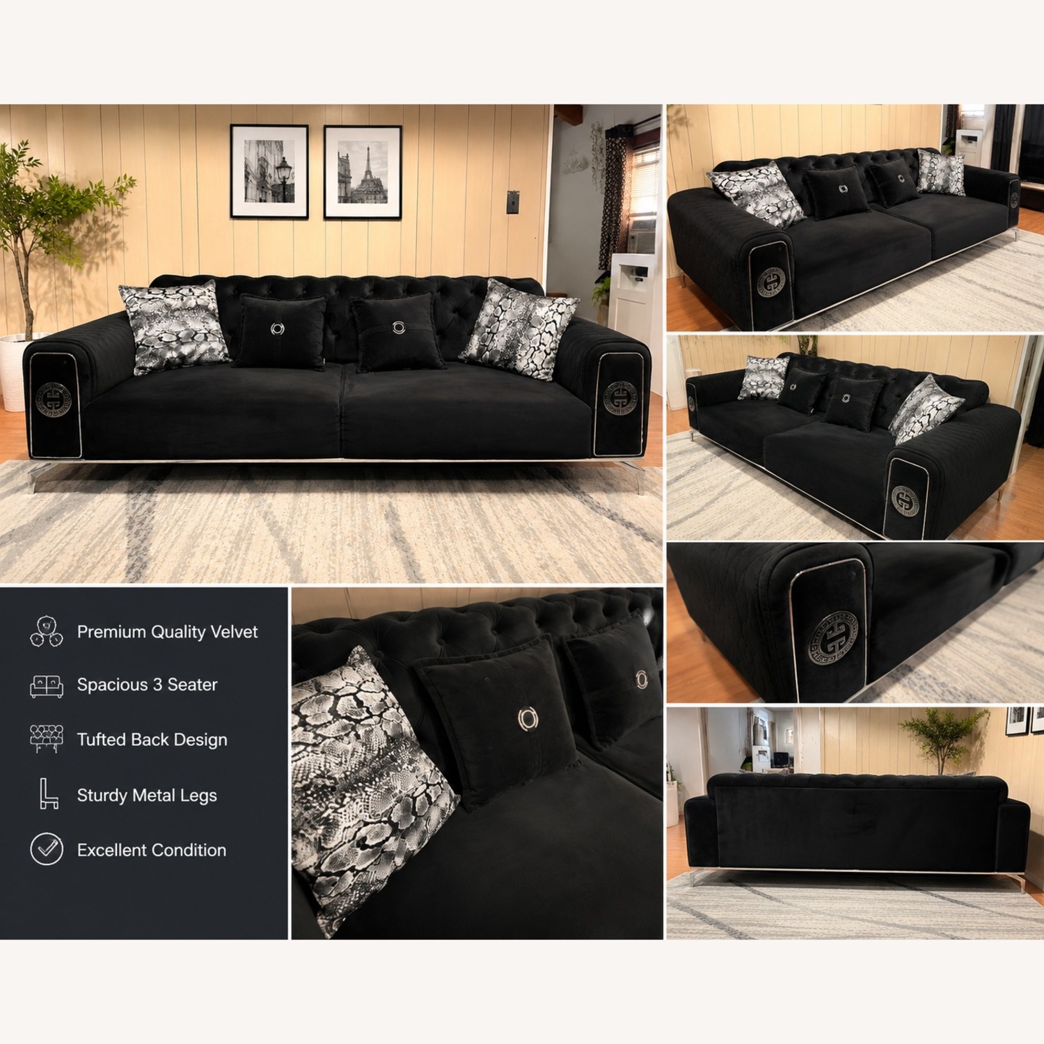 Luxury Sofa Bed - Black - image-2