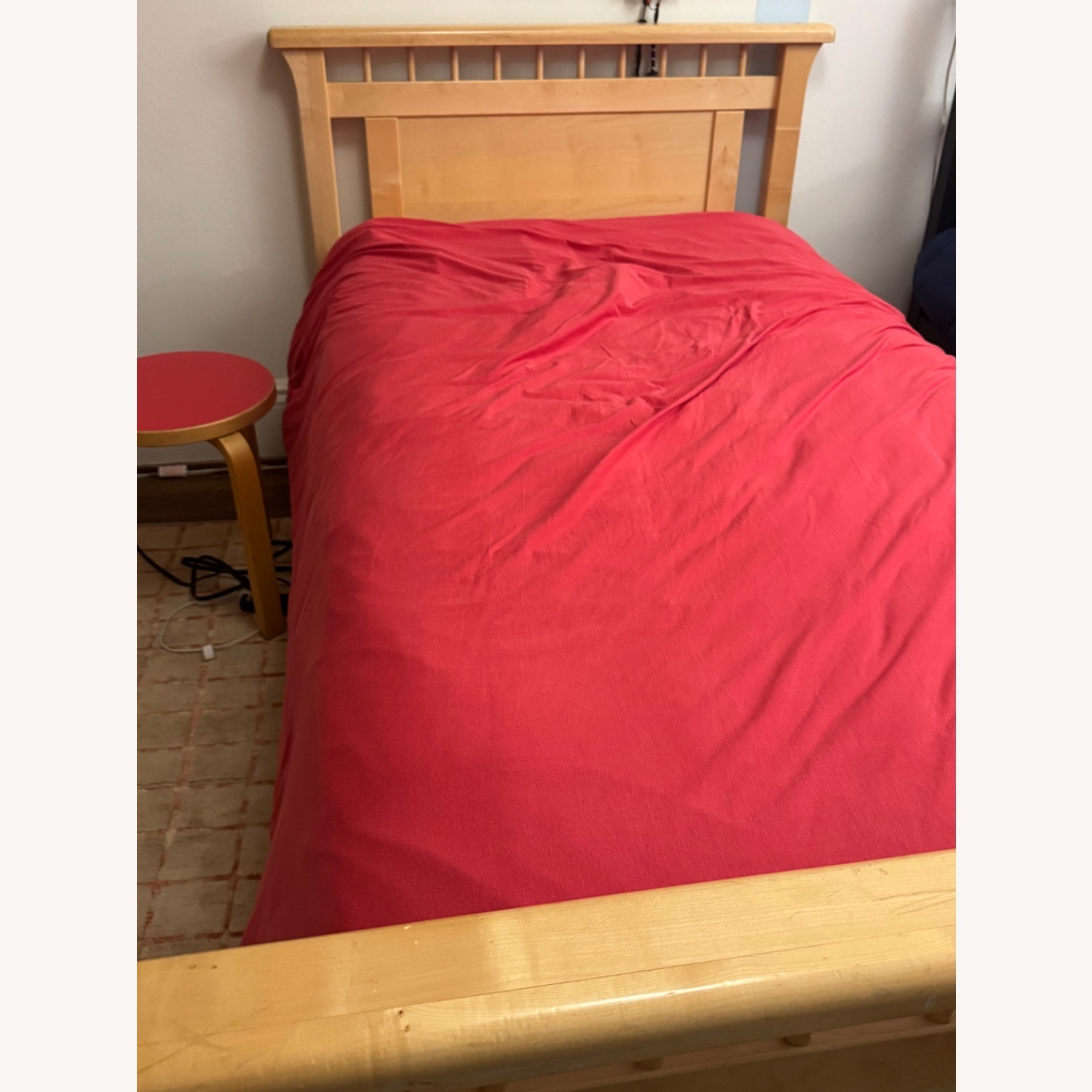 Solid Maple Twin Bed - Roll Out Storage Drawers - image-1