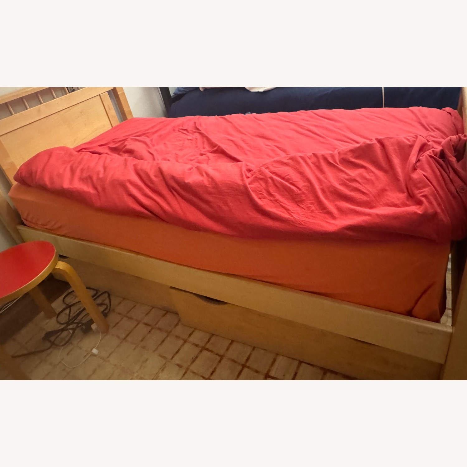 Solid Maple Twin Bed - Roll Out Storage Drawers - image-3