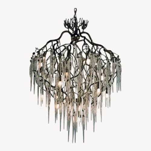 Used Hollywood Glass Metal Ceiling Lamp for sale on AptDeco