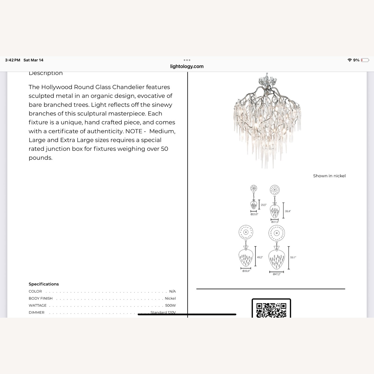 Hollywood Glass Metal Ceiling Lamp - image-4