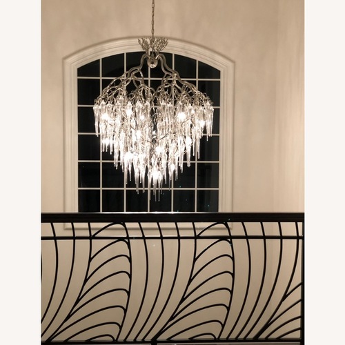 Used Hollywood Glass Metal Ceiling Lamp for sale on AptDeco