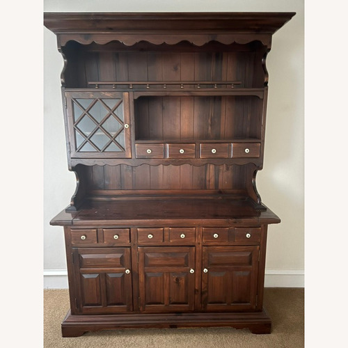 Used Ethan Allen Dark Brown Wood Sideboard for sale on AptDeco