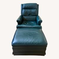Baker Furniture Green Leather Recliner