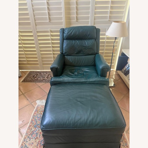 Used Baker Furniture Green Leather Recliner for sale on AptDeco