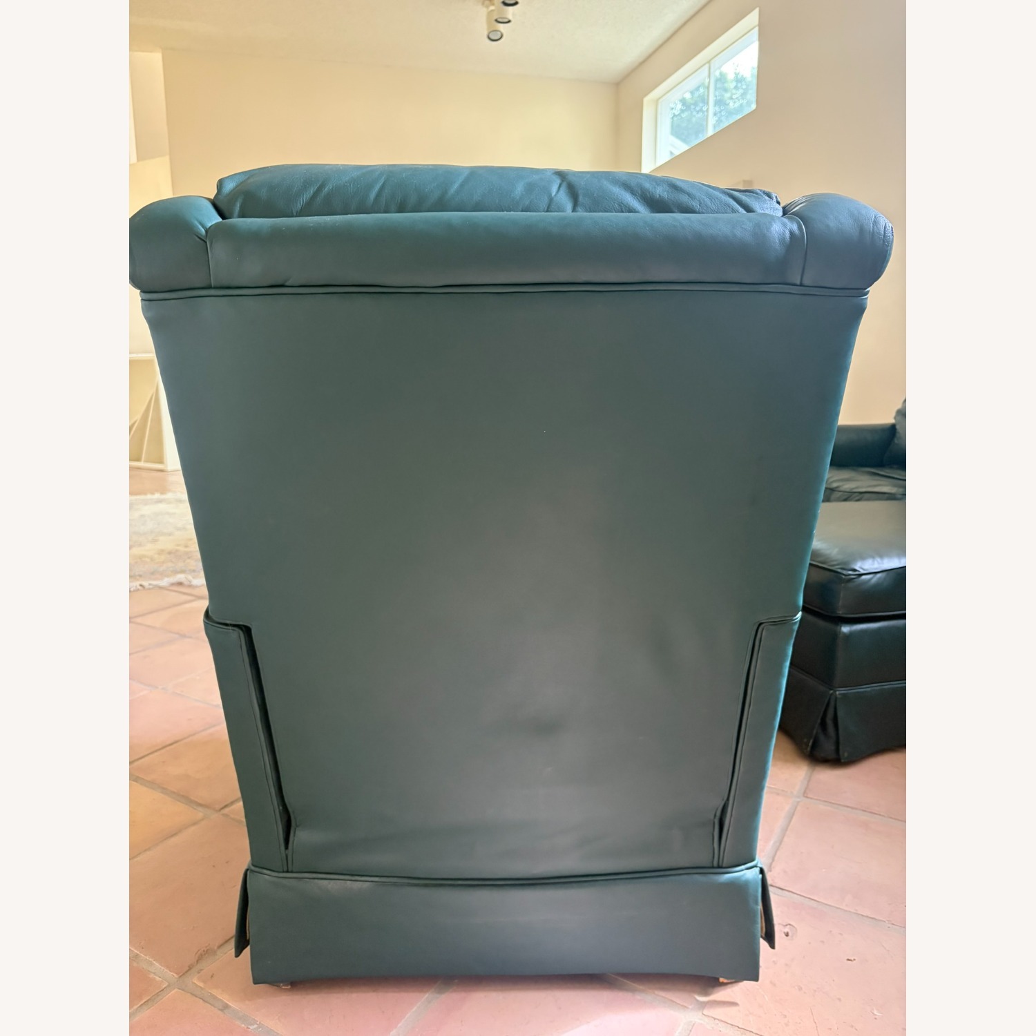 Baker Furniture Green Leather Recliner - image-3