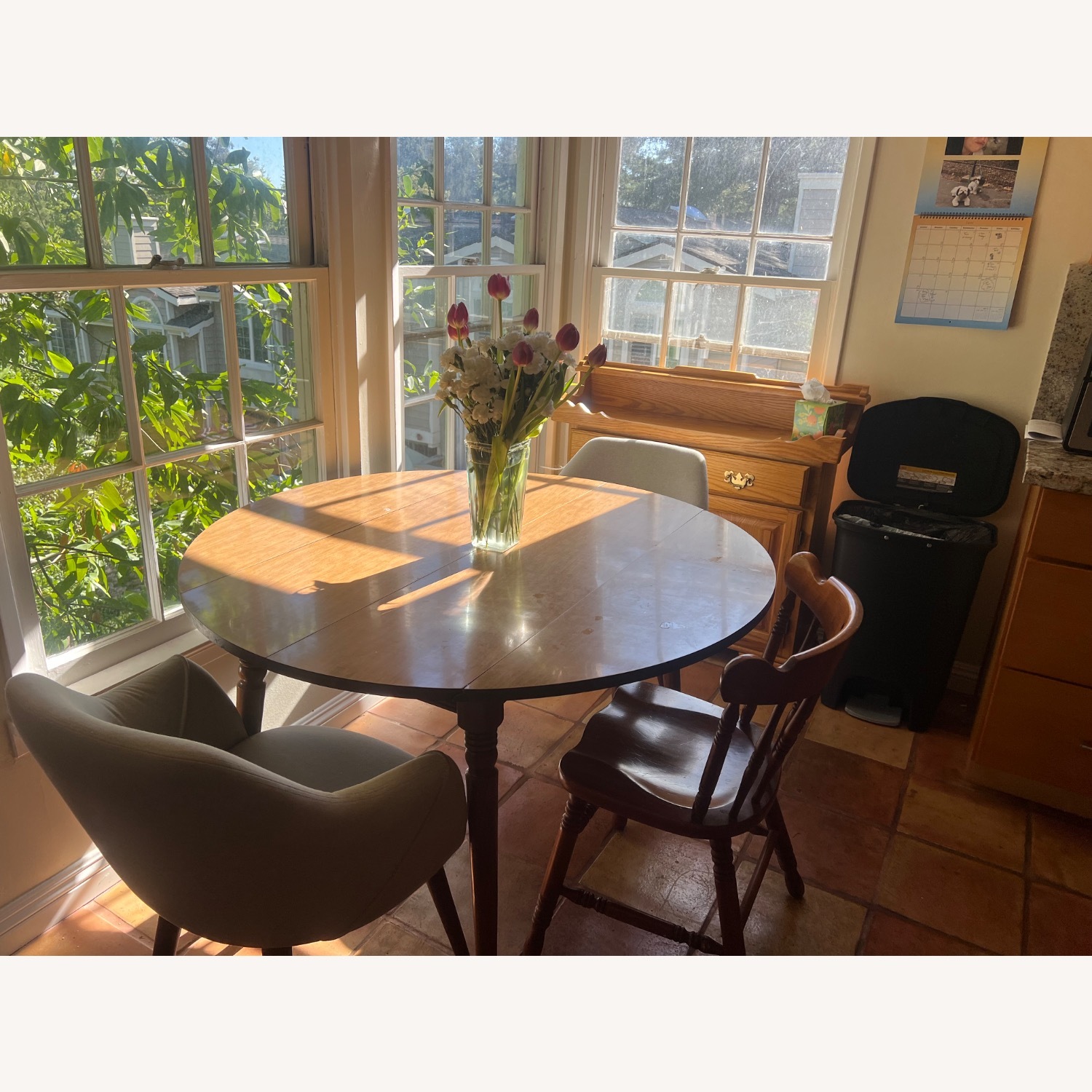 Ethan Allen Light Brown Wood Dining Table - image-2