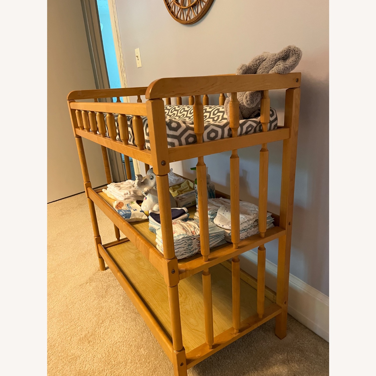 Natural Wood Changing Table - image-2