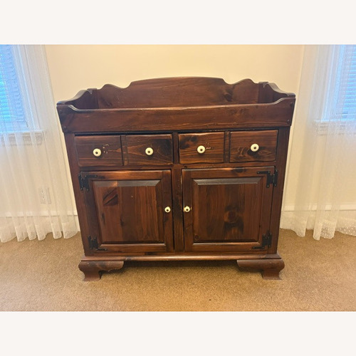 Used Ethan Allen Dark Brown Wood Dry Sink for sale on AptDeco