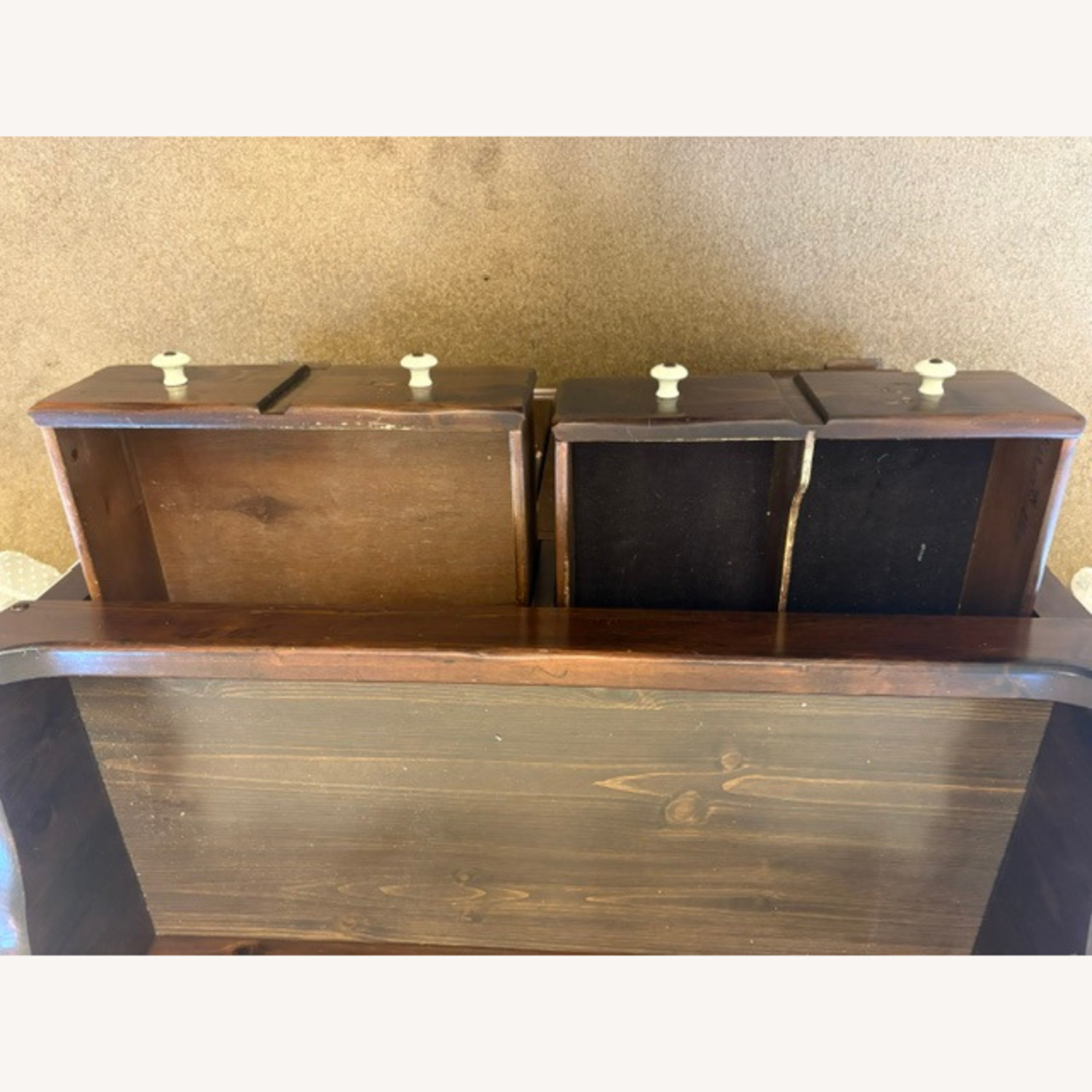 Ethan Allen Dark Brown Wood Dry Sink - image-3