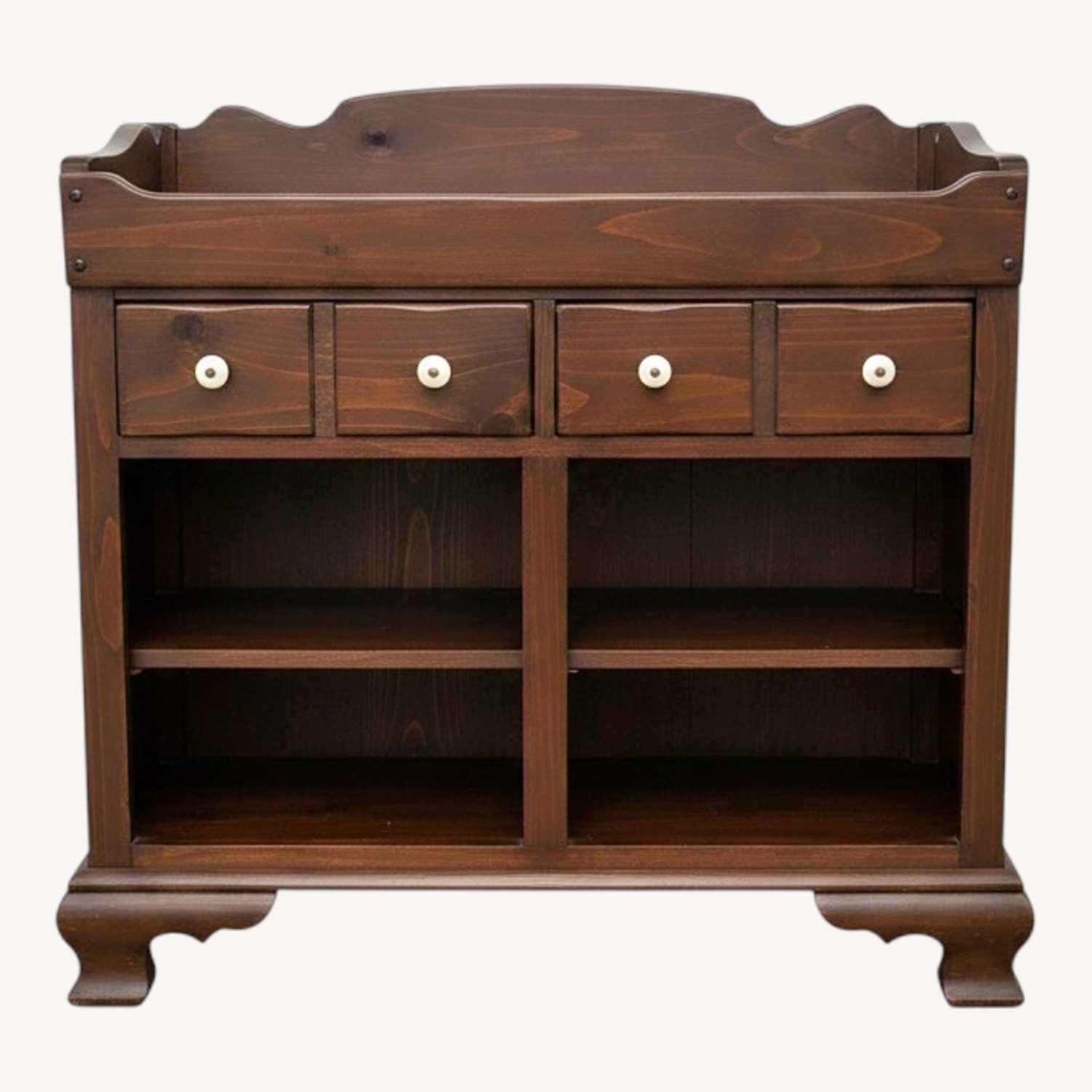 Ethan Allen Dark Brown Wood Dry Sink - image-0