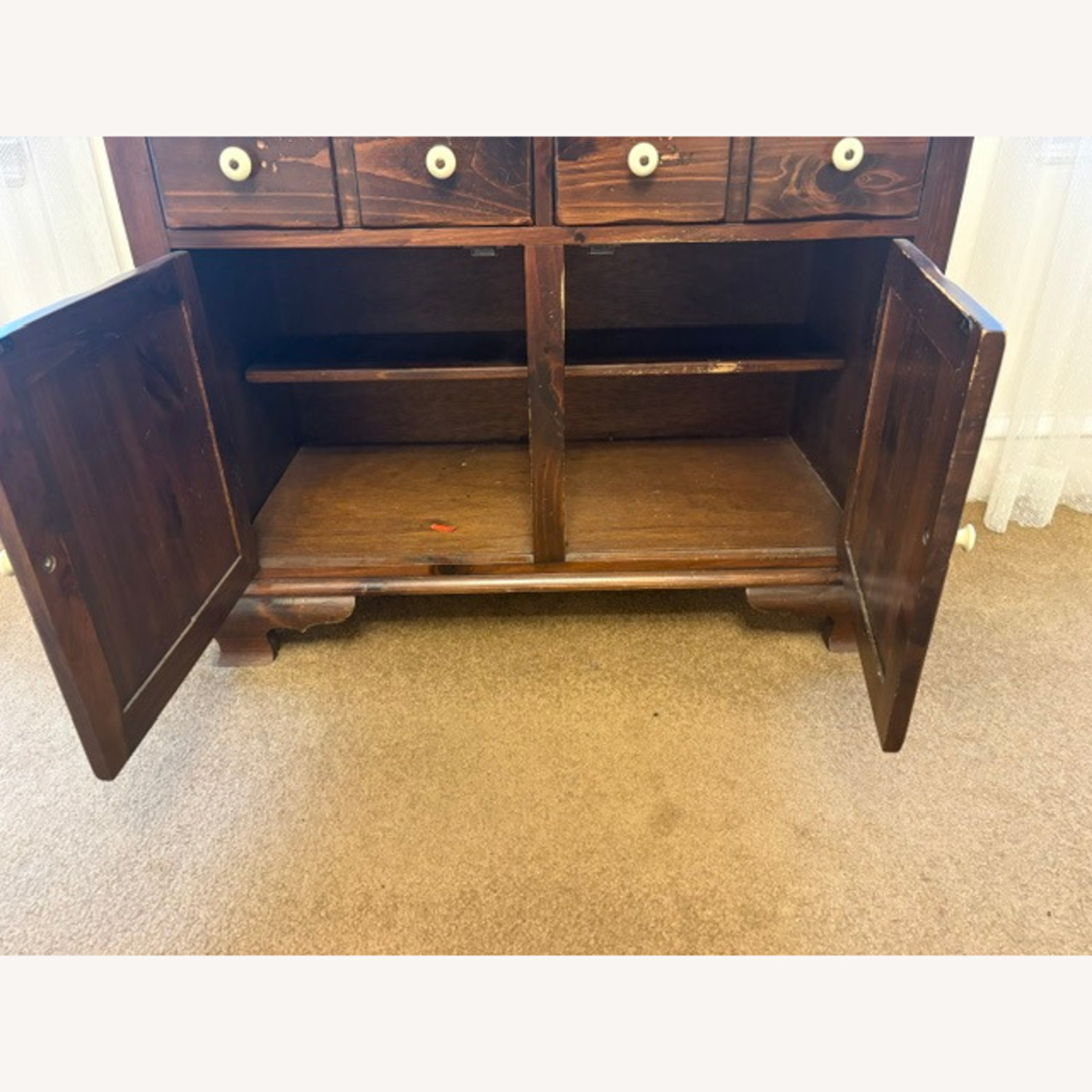 Ethan Allen Dark Brown Wood Dry Sink - image-4