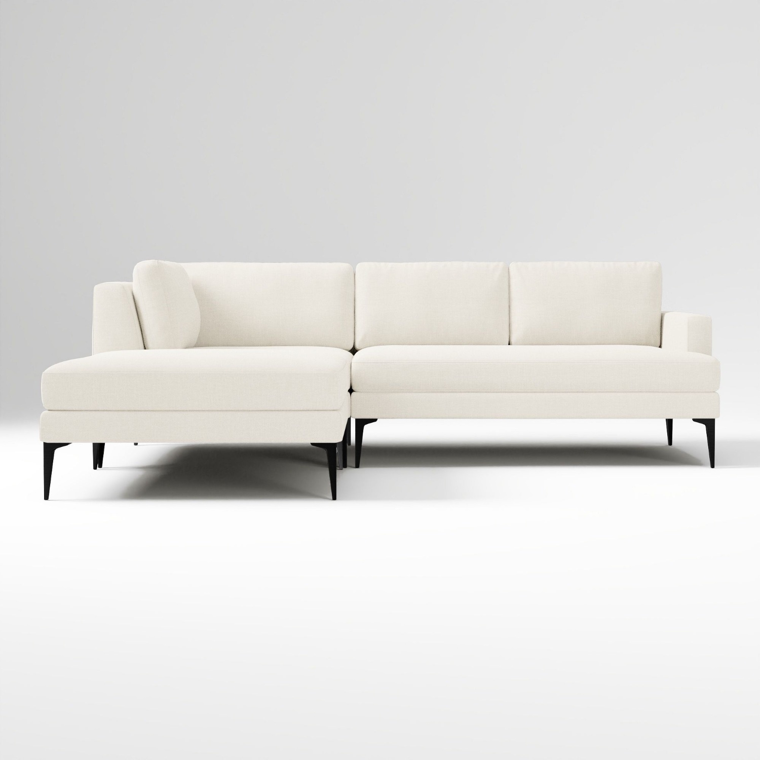 West Elm Andes Gray Fabric 3-Piece Ottomon Sectional - image-6