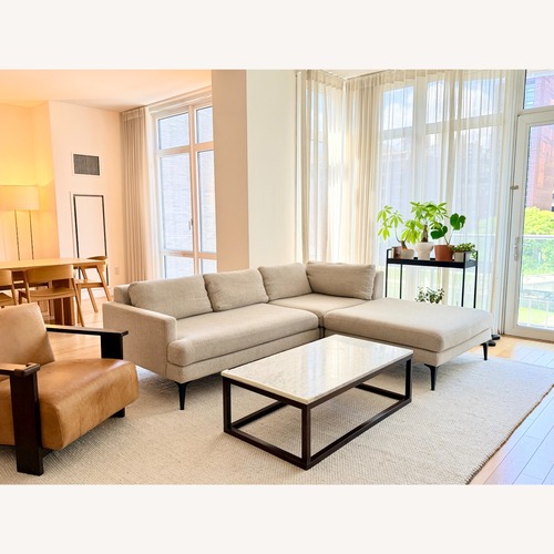 Used West Elm Andes Gray Fabric 3-Piece Ottomon Sectional  for sale on AptDeco