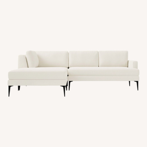 Used West Elm Andes Gray Fabric 3-Piece Ottomon Sectional for sale on AptDeco