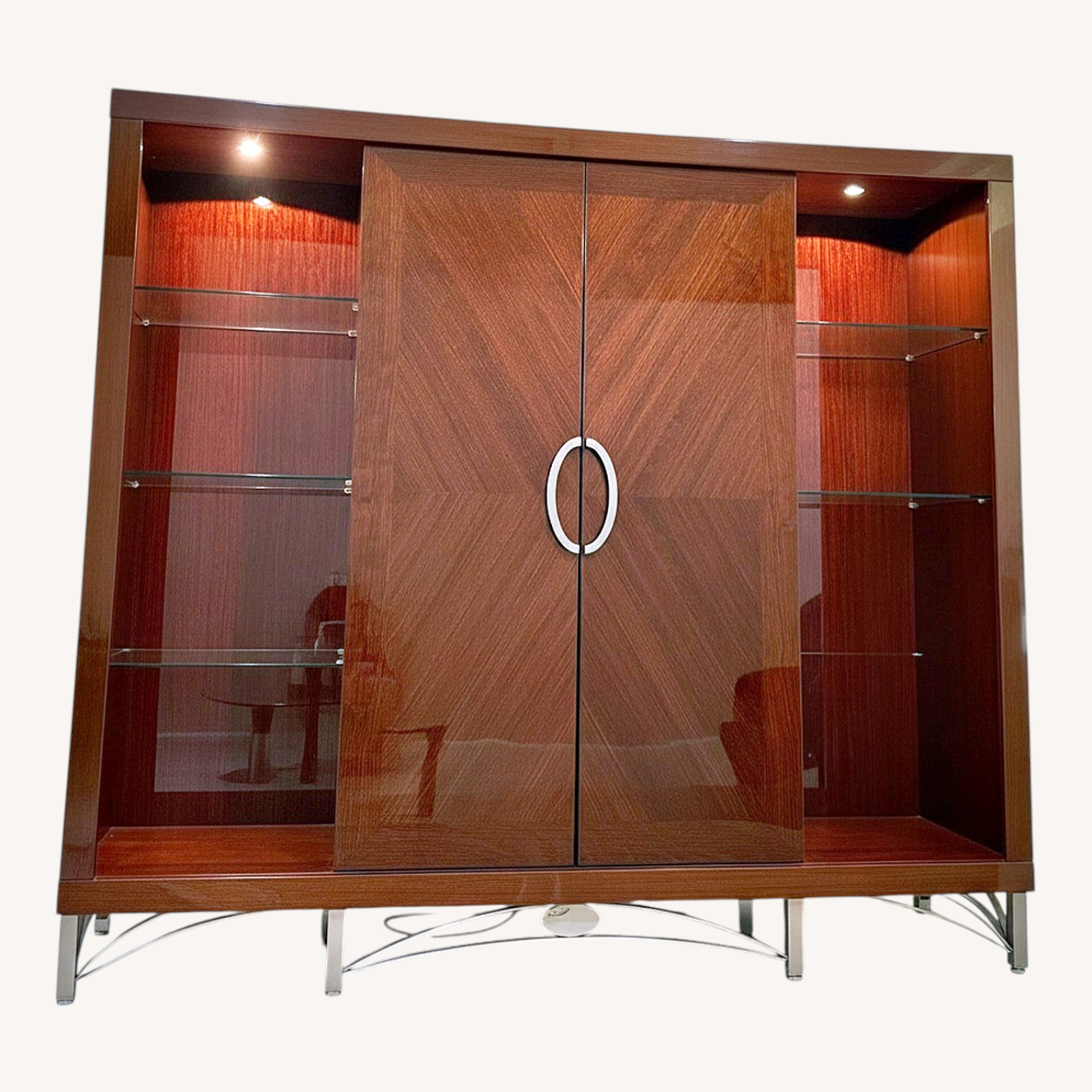 Dark Brown Lacquer Wall Unit - image-0