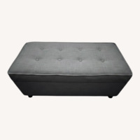 Contemporary Gray Fabric Ottomans