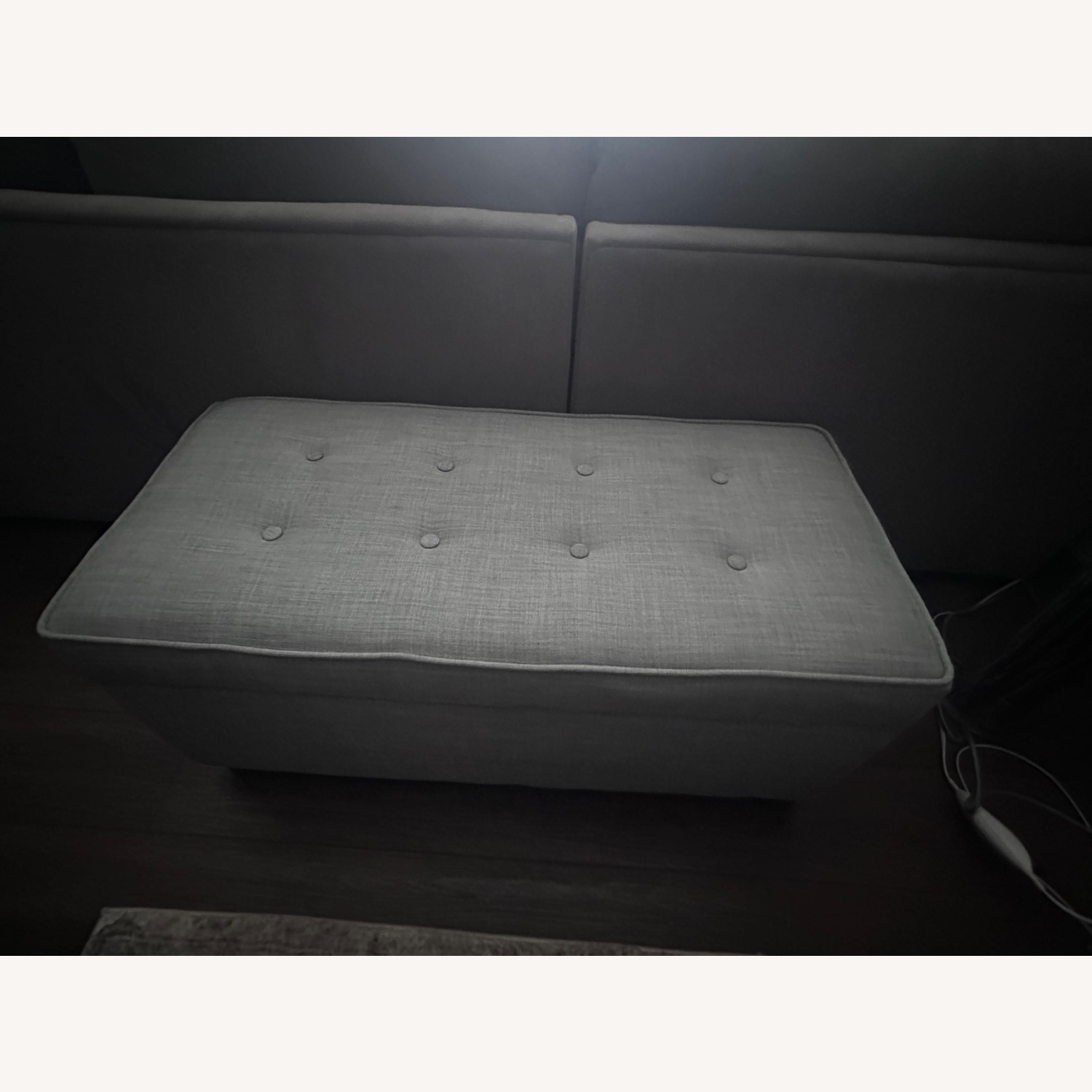 Contemporary Gray Fabric Ottomans - image-1
