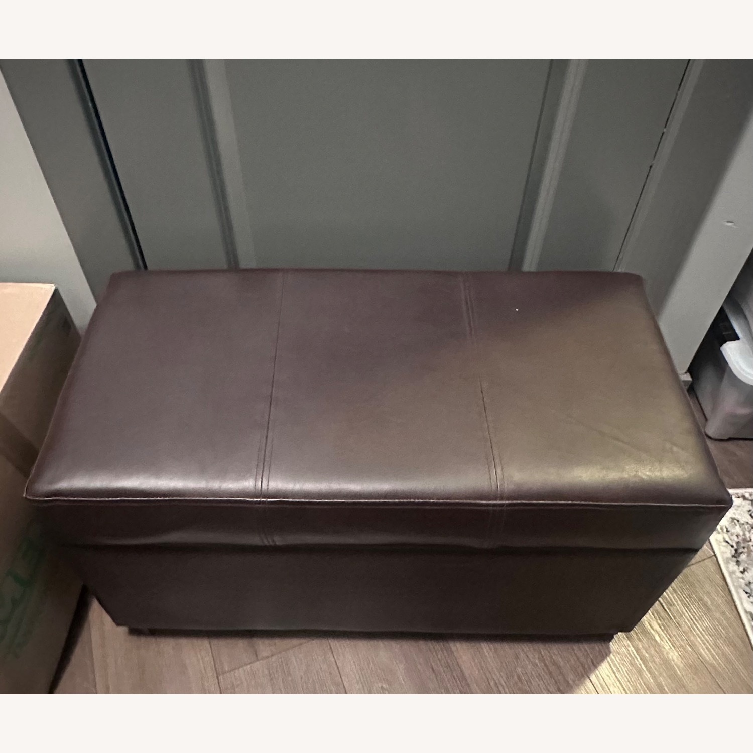 Contemporary Gray Fabric Ottomans - image-3