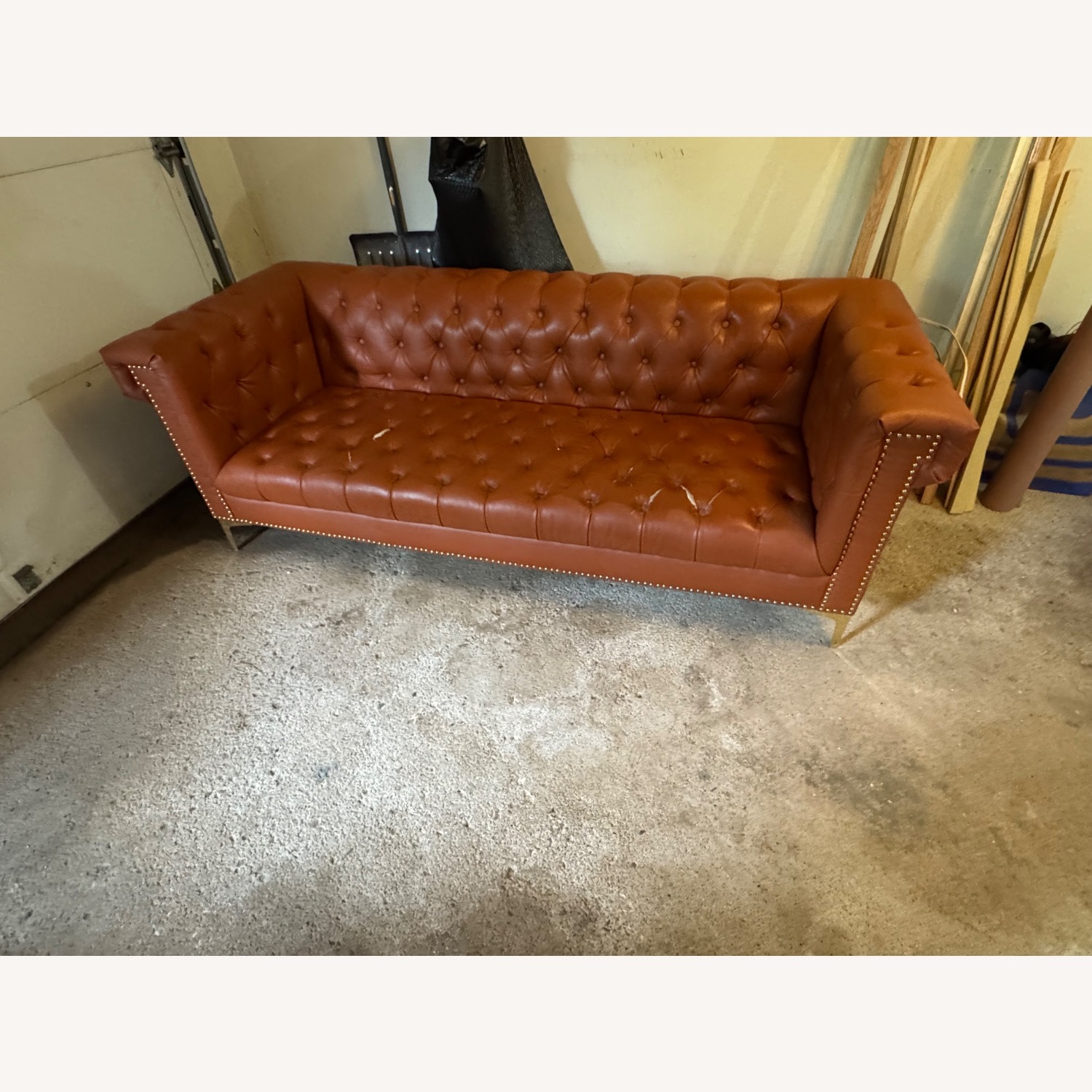 Light Brown Leather 3+ Seater Sofa - image-2