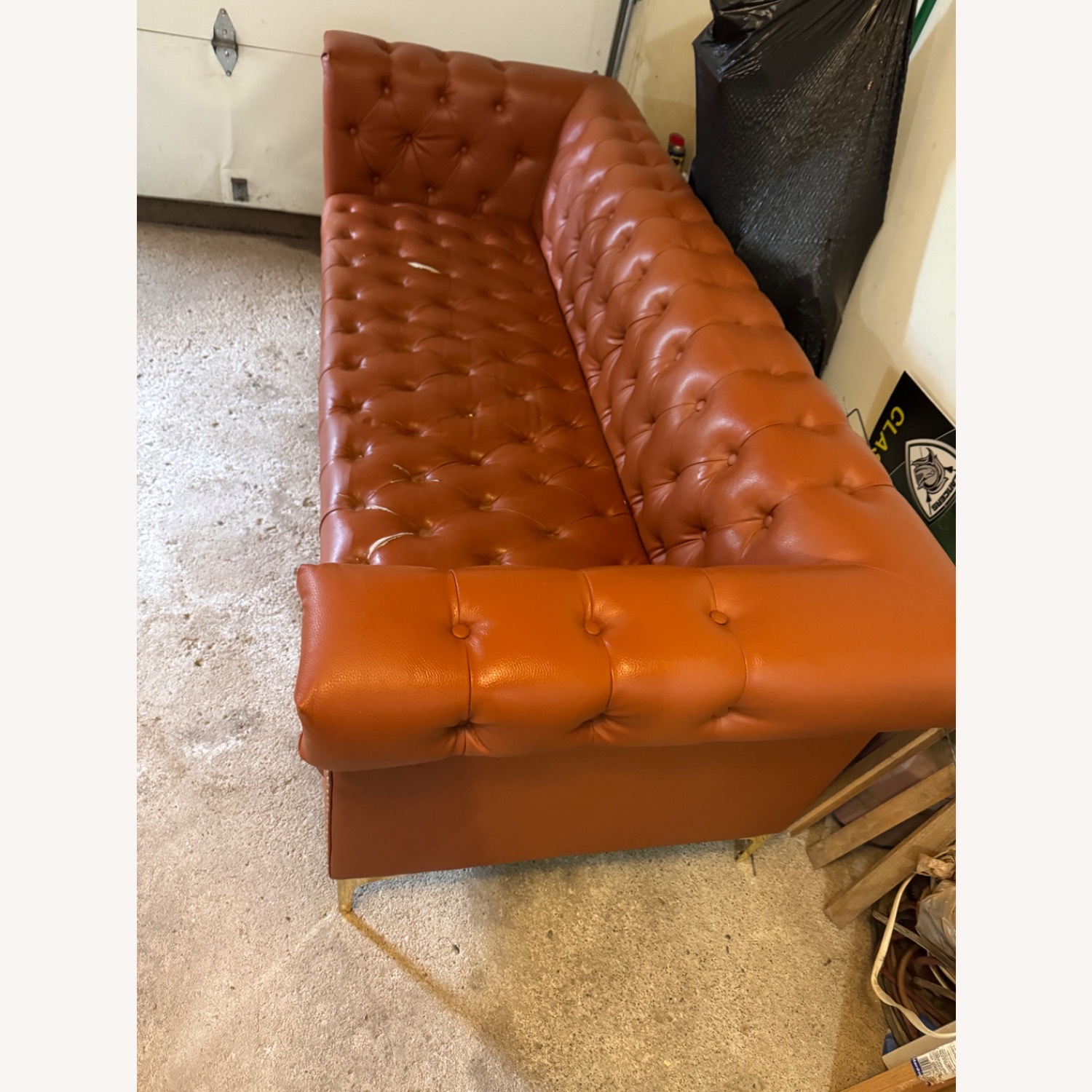 Light Brown Leather 3+ Seater Sofa - image-3