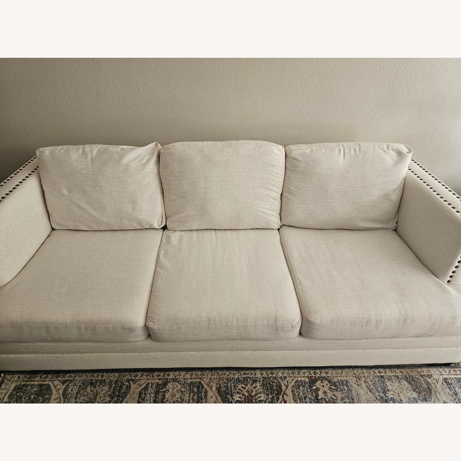 Living Spaces Kiara 2 White Fabric 3+ Seater Sofa - image-3