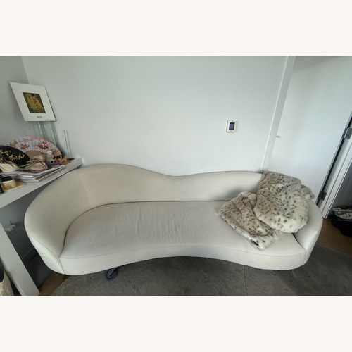 Used CB2 Curvo 75" White Performance Fabric Apartment Sofa by goop for sale on AptDeco