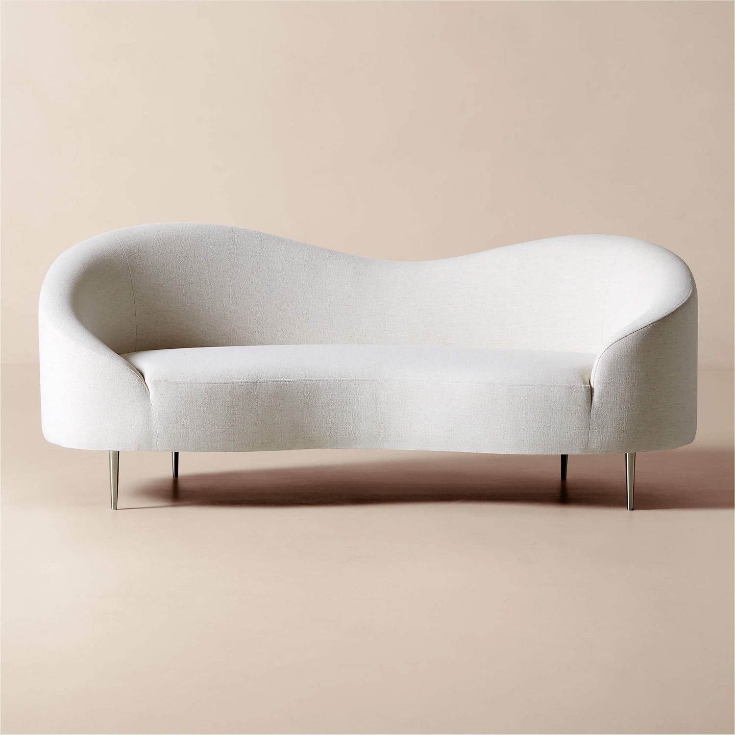 CB2 Curvo 75" White Performance Fabric Apartment Sofa by goop - image-7