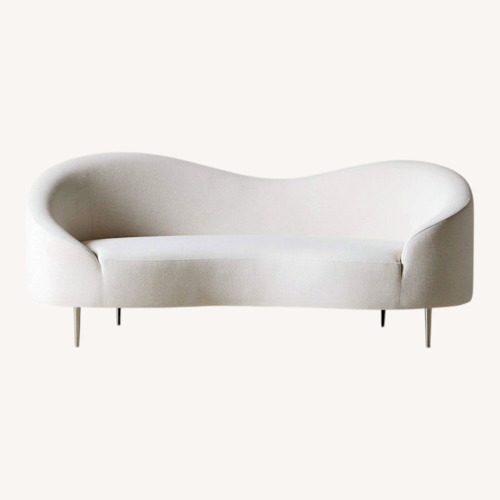 Used CB2 Curvo 75" White Performance Fabric Apartment Sofa by goop for sale on AptDeco
