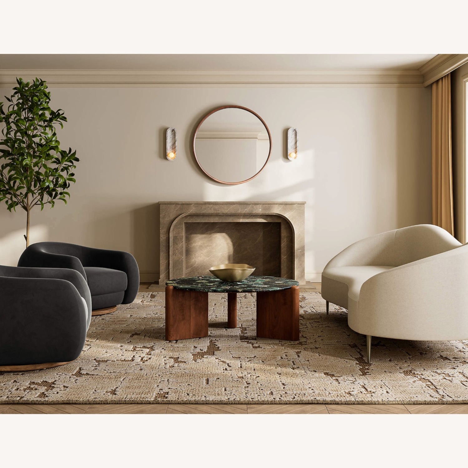 CB2 Curvo 75" White Performance Fabric Apartment Sofa by goop - image-5