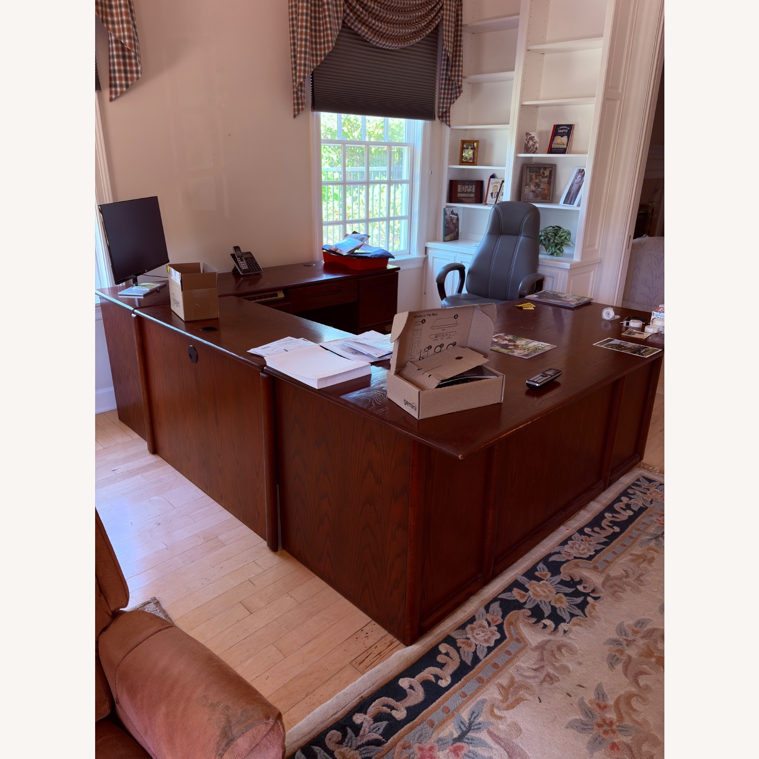Vintage/Antique Dark Brown Wood Desk - image-2