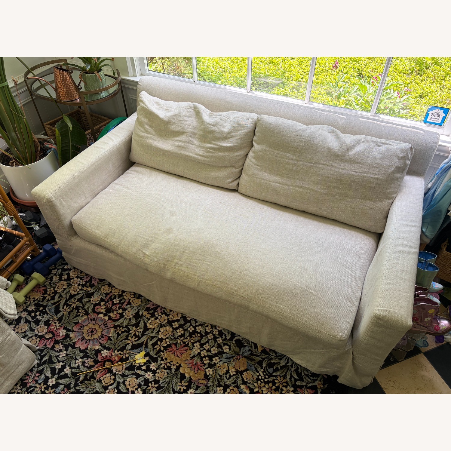 Restoration Hardware Natural Loveseat - image-5