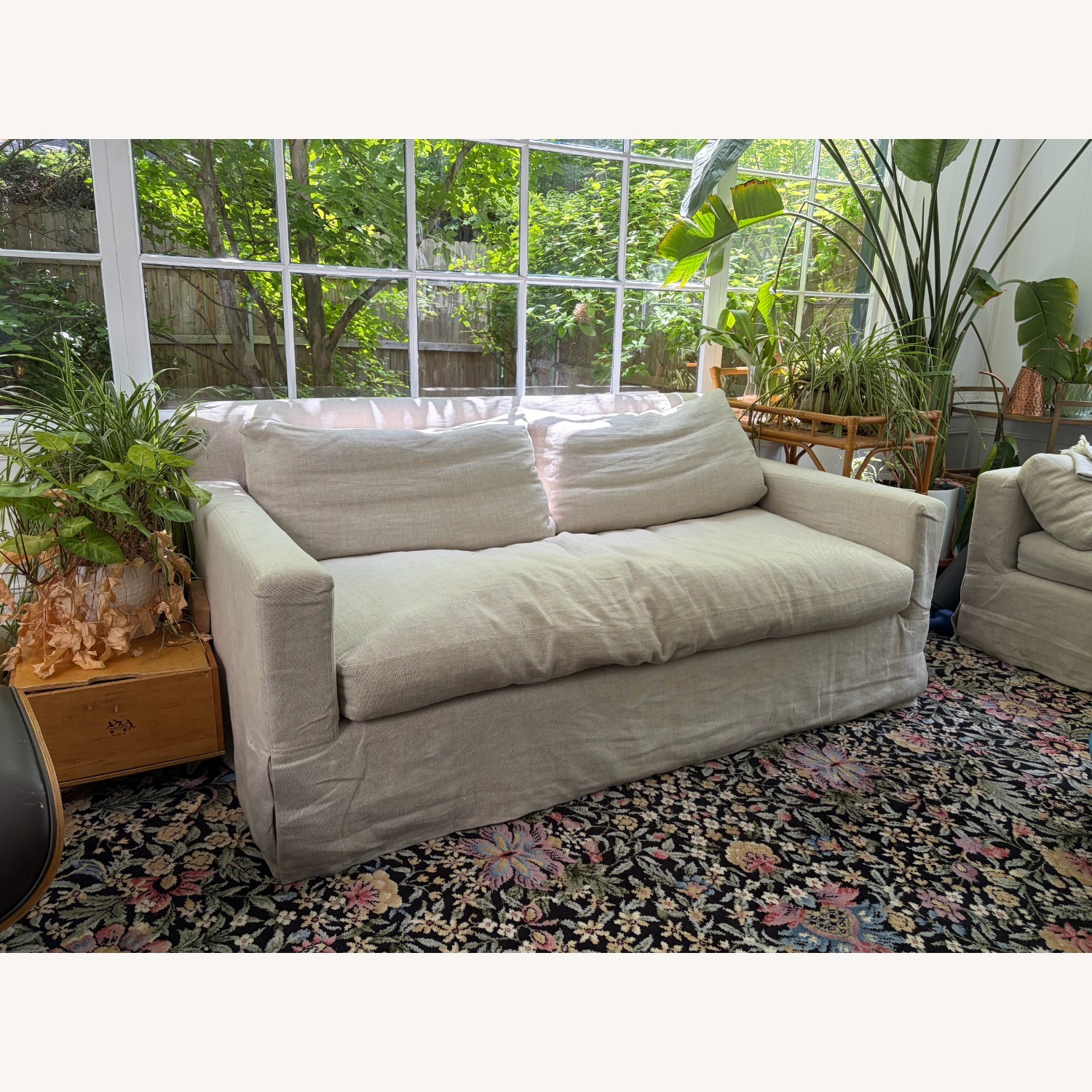 Restoration Hardware Natural Loveseat - image-7