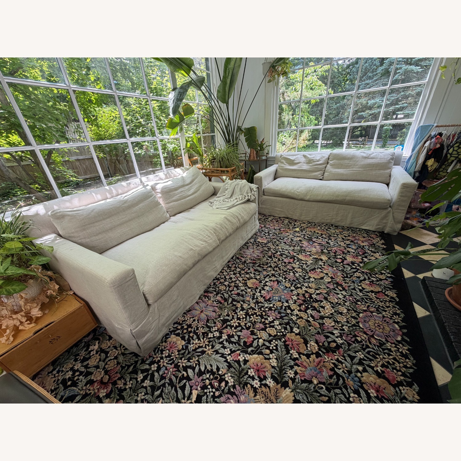 Restoration Hardware Natural Loveseat - image-2
