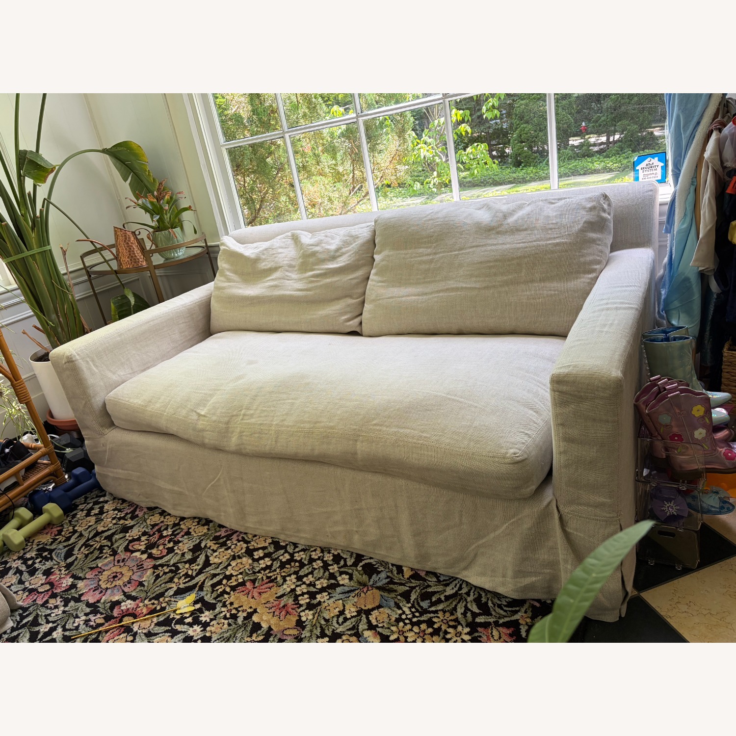 Restoration Hardware Natural Loveseat - image-3