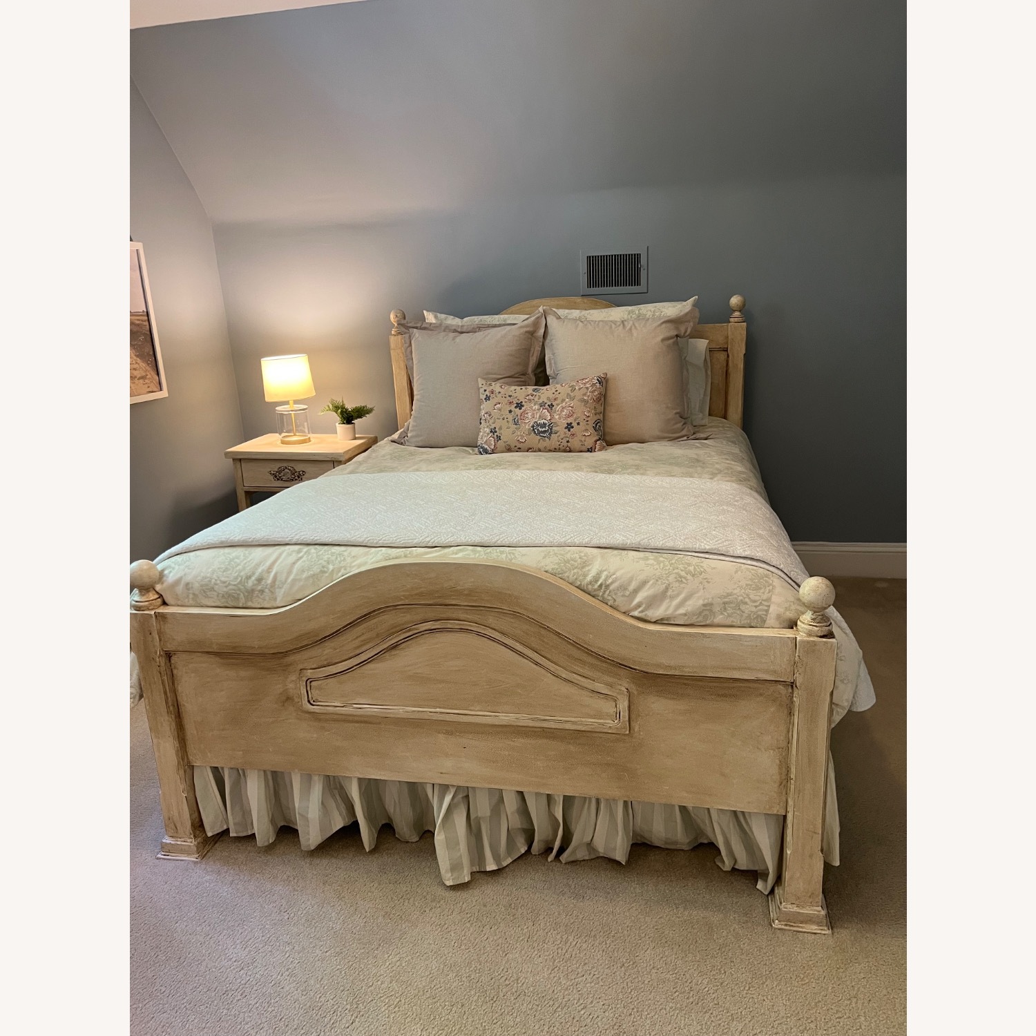 Shabby Chic Wood Queen Bed - image-1