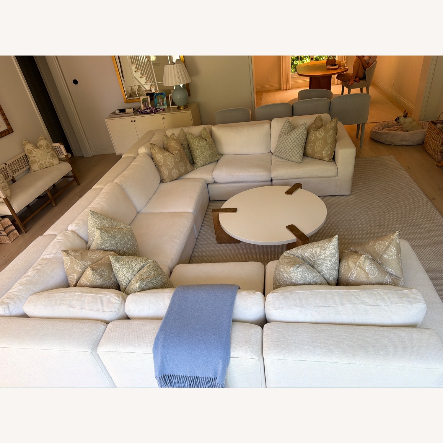 Ben Soleimani White Fabric 3+ Piece Sectional - image-2